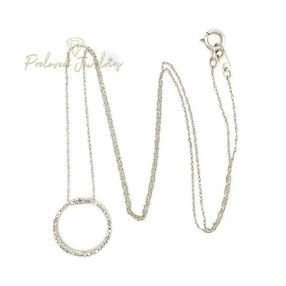 10k Diamond Eternity Pendant Necklace - Picture 4 of 10